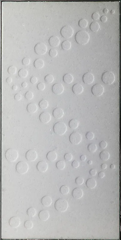 Running Circles, natural state — crystalline white marble with engraved organic circles